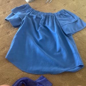 Blue off shoulder top